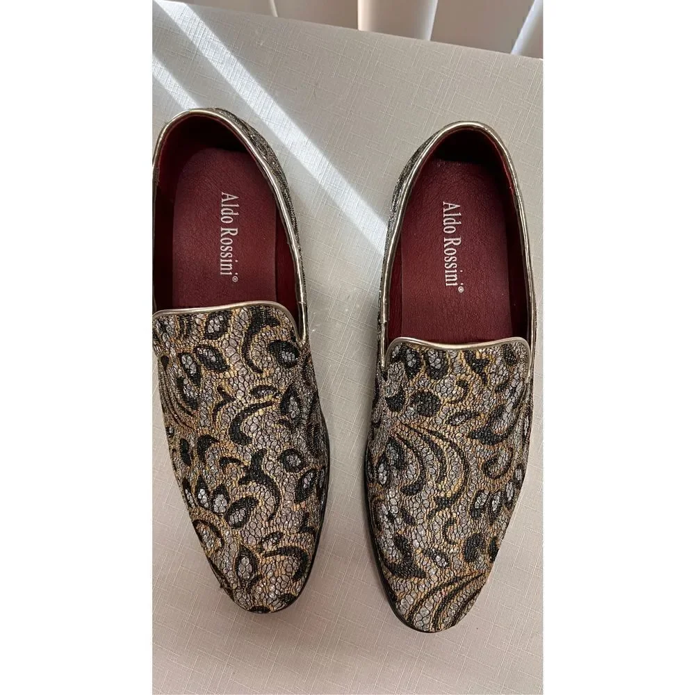 ALDO ROSSINI METALIC BECK-2 PAISLEY MEN'S SIZE 9 NEW